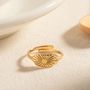 Gold Adjustable Sunburst Signet Ring Waterproof Ring Mooiste Boutique 7436