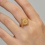 Gold Adjustable Sunburst Signet Ring Waterproof Ring Mooiste Boutique 7432