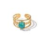 Gold Adjustable Amazonite Daisy Ring Waterproof Ring Mooiste Boutique 7429