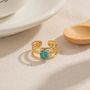 Gold Adjustable Amazonite Daisy Ring Waterproof Ring Mooiste Boutique 7430