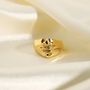 Gold Adjustable Statement Chunky Waterproof Ring Mooiste Boutique 7443