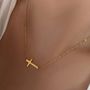 Gold Waterproof Sideways Cross Neckalce Mooiste Boutique Port Elizabeth South Africa2
