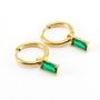 Gold Waterproof Earing With Emerald Cut Charm Black Clear And Green Charm Mooiste Boutique Sa Port Elizabeth