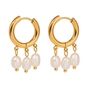 18k Gold Pvd Coated Pearl Charm Hoop 3 Pearl Charm Waterproof And Tarnish Free Hoop Mooiste Boutique Port Elizabeth Sout