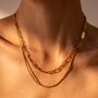 18k Gold Pvd Coated Waterpoof And Tarnish Free Double Necklace Paperclip And Rope Necklace Mooiste Boutique Port Elizabeth South Africa2