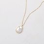 Mother Of Pearl Waterproof Necklace 18k Gold Pvd Coated 1