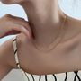 Trendy Gold Double Layered Snake And Paperclip Necklace 1
