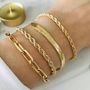 Thick Gold Twistewd Chain Bracelet Waterproof Chunky Rope Bracelet 1