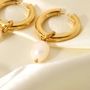 Pealr Drop Earrings Huggy Earrings Gold Earrings Waterproof Jewelry 1689