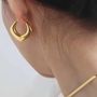 The French Hoop Gold Earring Jewelry 