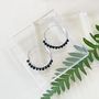 Black Agate Hoops Hypoallergenic Hoops Earrings Jewelry 8658