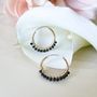 Black Agate Hoops Hypoallergenic Hoops Earrings Jewelry 8670